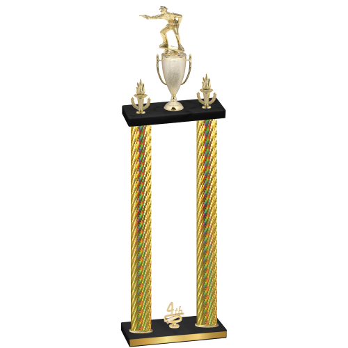 Double Gold Carbon Fiber Fourth Place Shooter Trophy