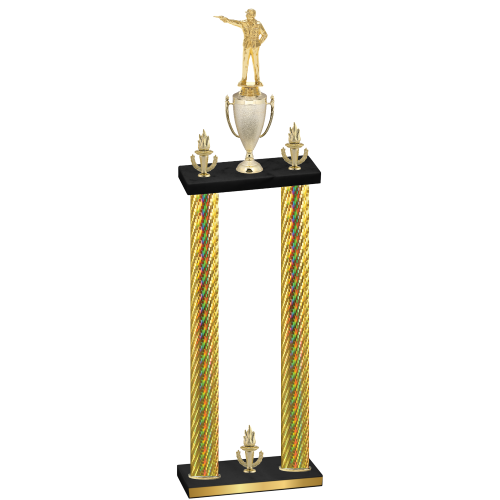 Double Gold Carbon Fiber Victory Shooter Trophy