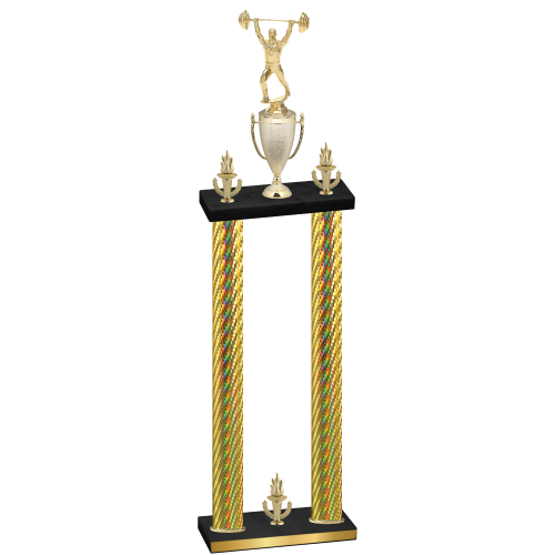 Double Gold Carbon Fiber Victory Weights Trophy
