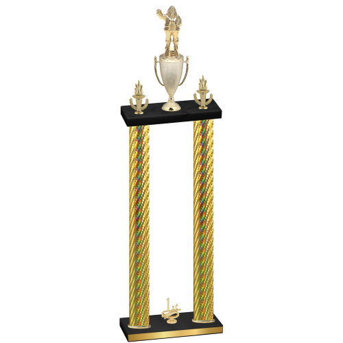 Double Gold Carbon Fiber First Place Holiday Trophy