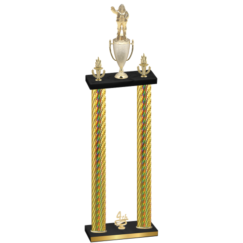 Double Gold Carbon Fiber Fourth Place Holiday Trophy
