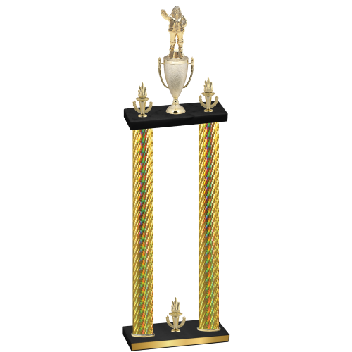 Double Gold Carbon Fiber Victory Holiday Trophy