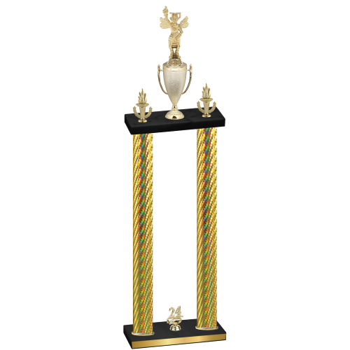 Double Gold Carbon Fiber Year Academics Trophy