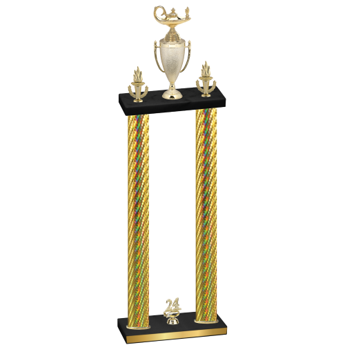 Double Gold Carbon Fiber Year Academics Trophy