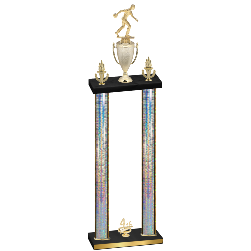 Double Silver Glacier Fourth Place Bowling Trophy