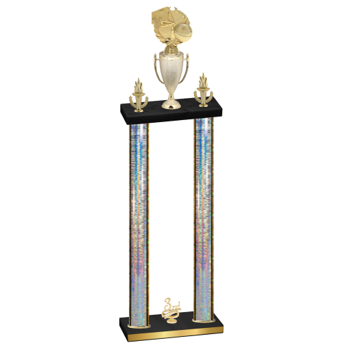 Double Silver Glacier Third Place Basketball Trophy