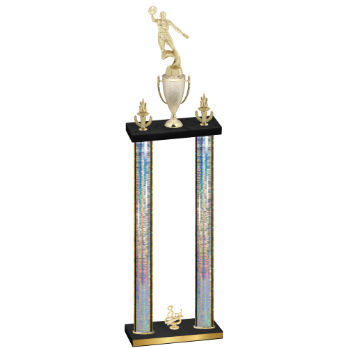 Double Silver Glacier Third Place Basketball Trophy