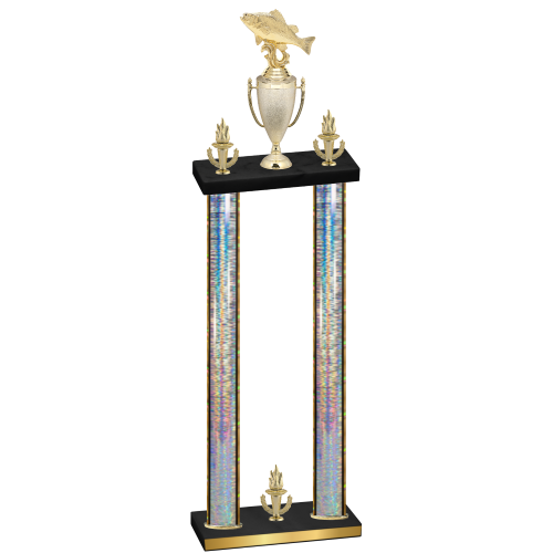 Double Silver Glacier Victory Fishing Trophy