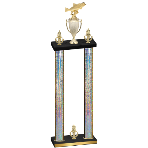 Double Silver Glacier Victory Fishing Trophy