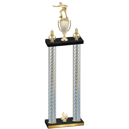 Double Silver Carbon Fiber Fourth Place Shooter Trophy