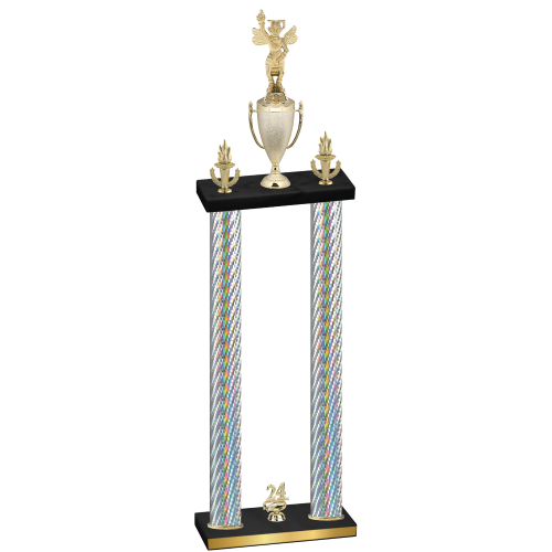 Double Silver Carbon Fiber Year Academics Trophy