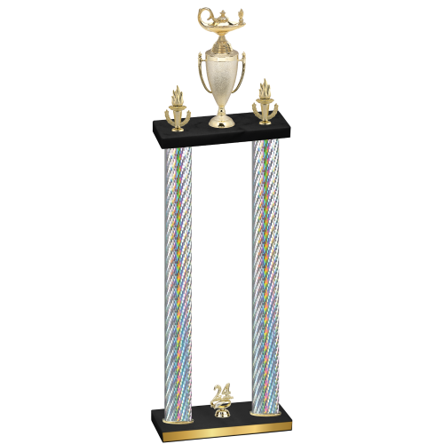 Double Silver Carbon Fiber Year Academics Trophy