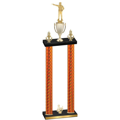 Double Orange Carbon Fiber Third Place Shooter Trophy