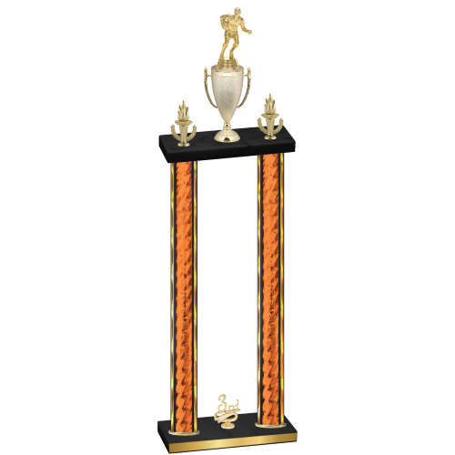 Double Orange Glacier Third Place Rugby Trophy