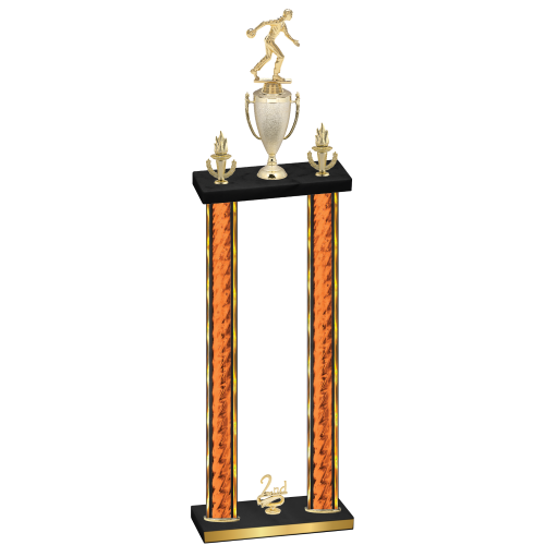 Double Orange Glacier Second Place Bowling Trophy