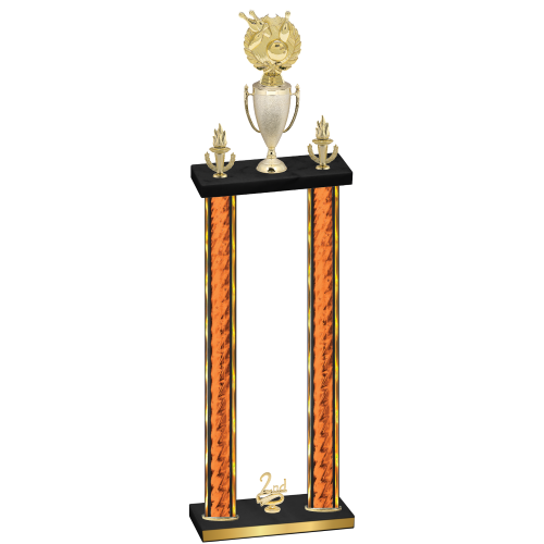 Double Orange Glacier Second Place Bowling Trophy