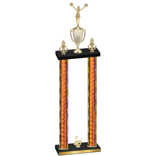 Double Orange Glacier Second Place Cheerleading Trophy