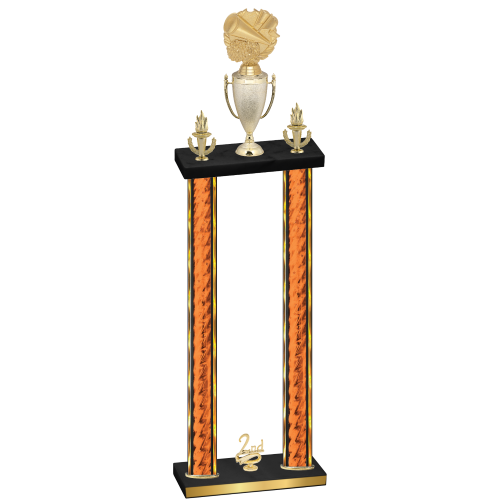 Double Orange Glacier Second Place Cheerleading Trophy