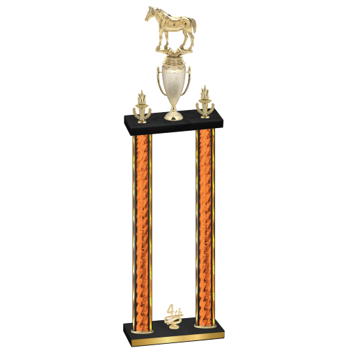 Double Orange Glacier Fourth Place Horses Trophy