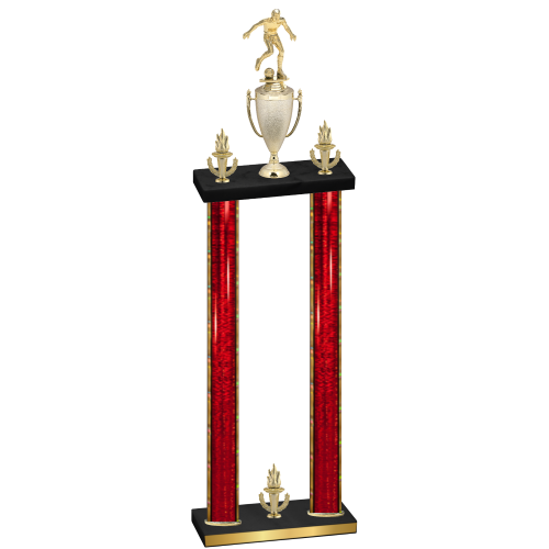 Double Red Glacier Victory Soccer Trophy