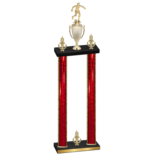 Double Red Glacier Victory Soccer Trophy