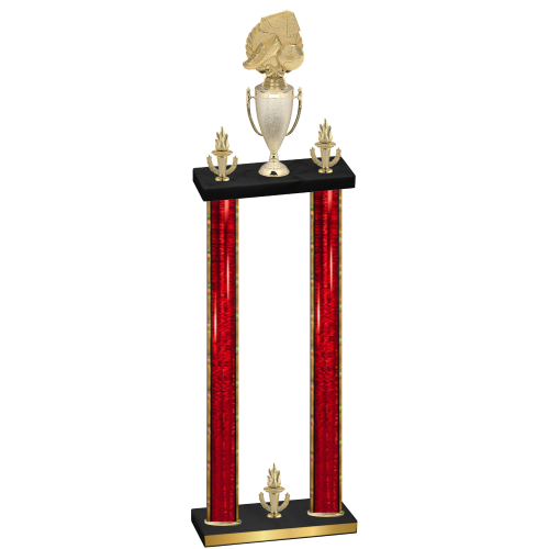 Double Red Glacier Victory Soccer Trophy