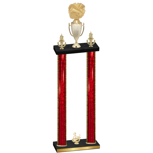 Double Red Glacier Third Place Cheerleading Trophy
