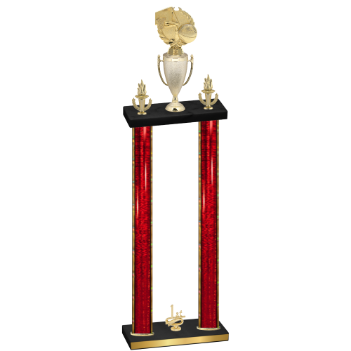 Double Red Glacier First Place Basketball Trophy