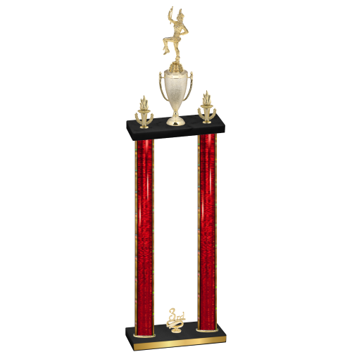 Double Red Glacier Third Place Majorette Trophy