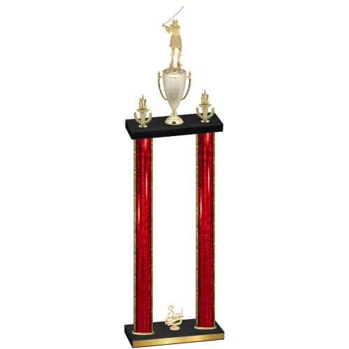 Double Red Glacier Third Place Golf Trophy