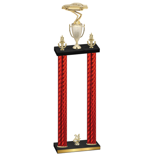 Double Red Carbon Fiber Year Cars Trophy