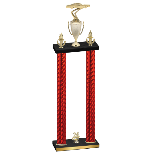 Double Red Carbon Fiber Year Cars Trophy