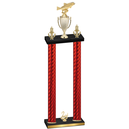 Double Red Carbon Fiber Second Place Fishing Trophy