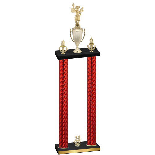 Double Red Carbon Fiber Year Academics Trophy