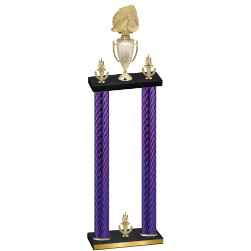 Double Purple Carbon Fiber Victory Soccer Trophy