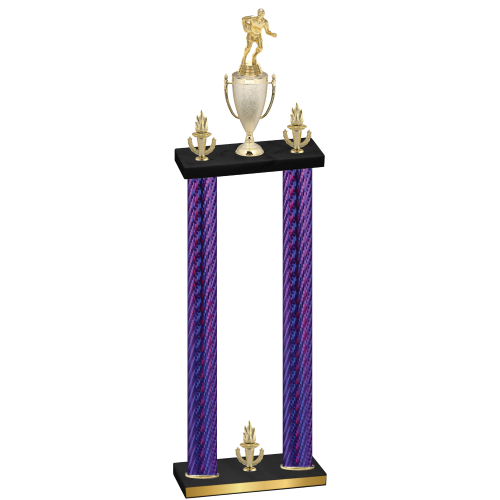 Double Purple Carbon Fiber Victory Rugby Trophy