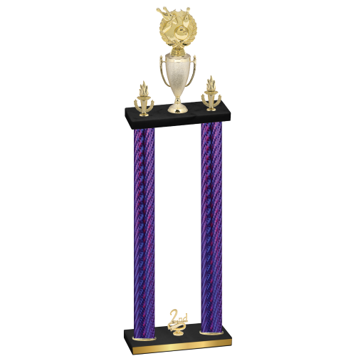 Double Purple Carbon Fiber Second Place Bowling Trophy