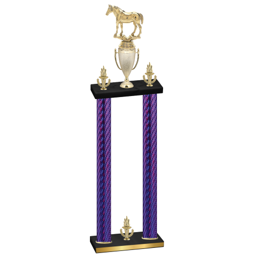 Double Purple Carbon Fiber Victory Horses Trophy