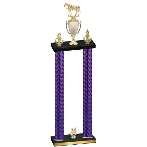 Double Purple Carbon Fiber Year Horses Trophy