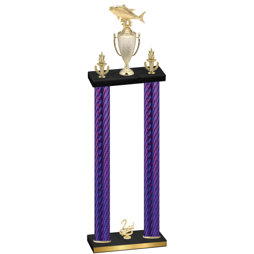 Double Purple Carbon Fiber Second Place Fishing Trophy