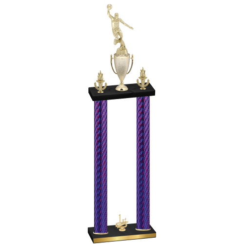 Double Purple Carbon Fiber First Place Basketball Trophy