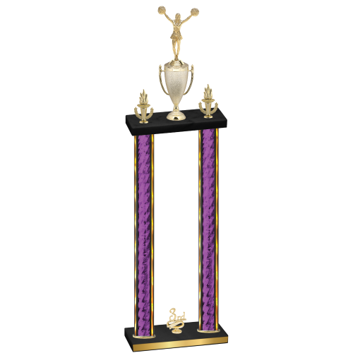 Double Purple Glacier Third Place Cheerleading Trophy