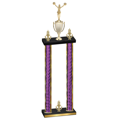 Double Purple Glacier Victory Cheerleading Trophy