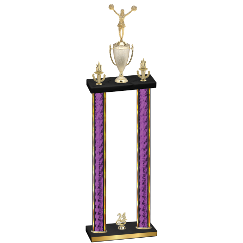 Double Purple Glacier Year Cheerleading Trophy