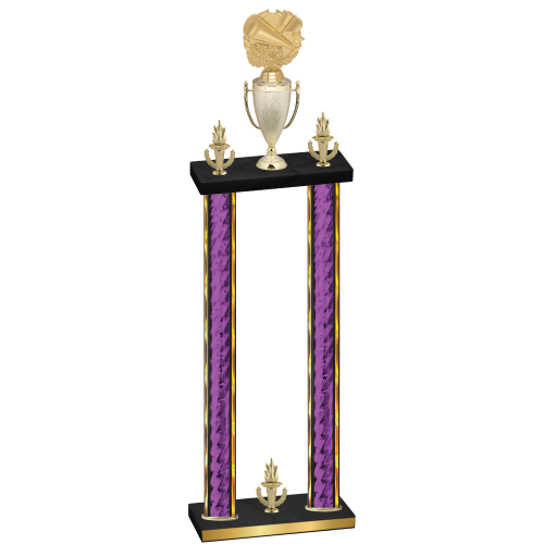 Double Purple Glacier Victory Cheerleading Trophy