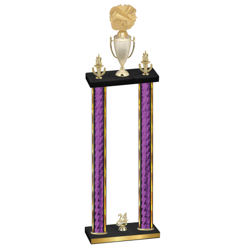 Double Purple Glacier Year Cheerleading Trophy