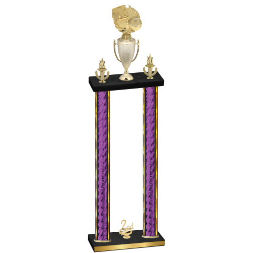 Double Purple Glacier Second Place Basketball Trophy
