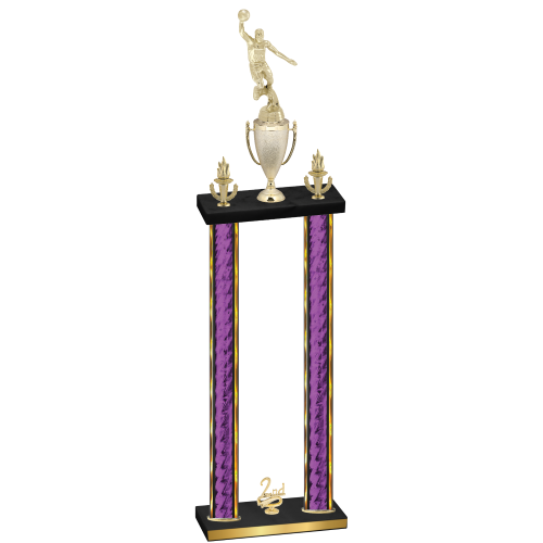 Double Purple Glacier Second Place Basketball Trophy