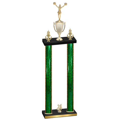 Double Green Glacier Year Cheerleading Trophy