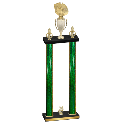 Double Green Glacier Year Basketball Trophy